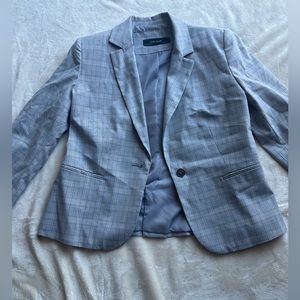 Gray plaid blazer